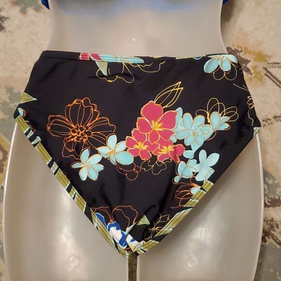 Valentine Ruched Bandeau Bikini Top,, FLORAL bottoms by Newport News - Picture 6 of 9
